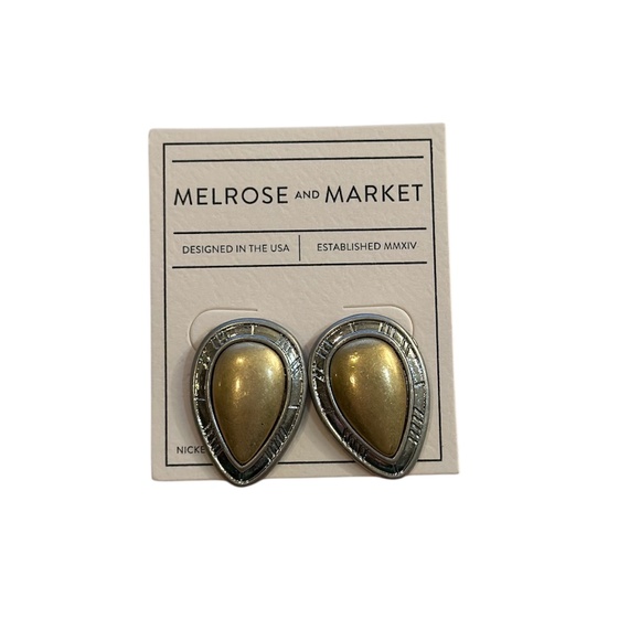 Melrose and Market Two-Toned Oval Teardrop Earrings - Picture 2 of 2